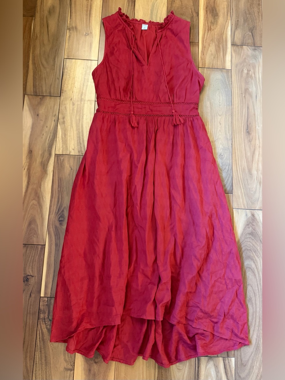 Old Navy Deep Red Sleeveless Midi Dress